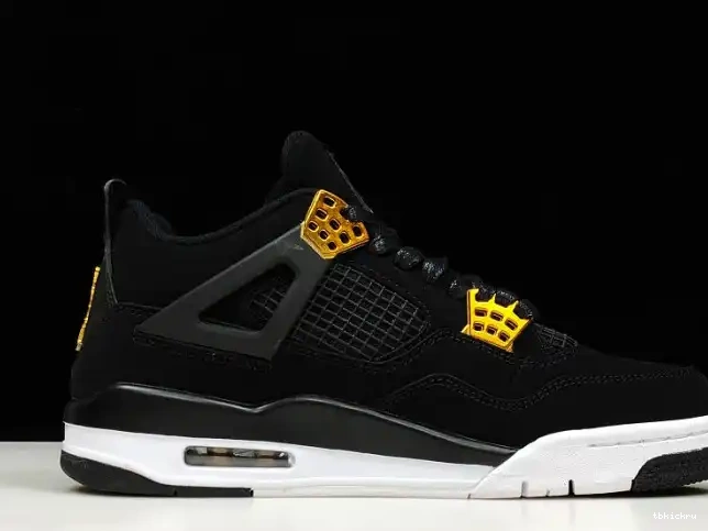 Rep TBkick Royalty Metallic 308497-032 Black Gold-White Jordan 4 Air 0514